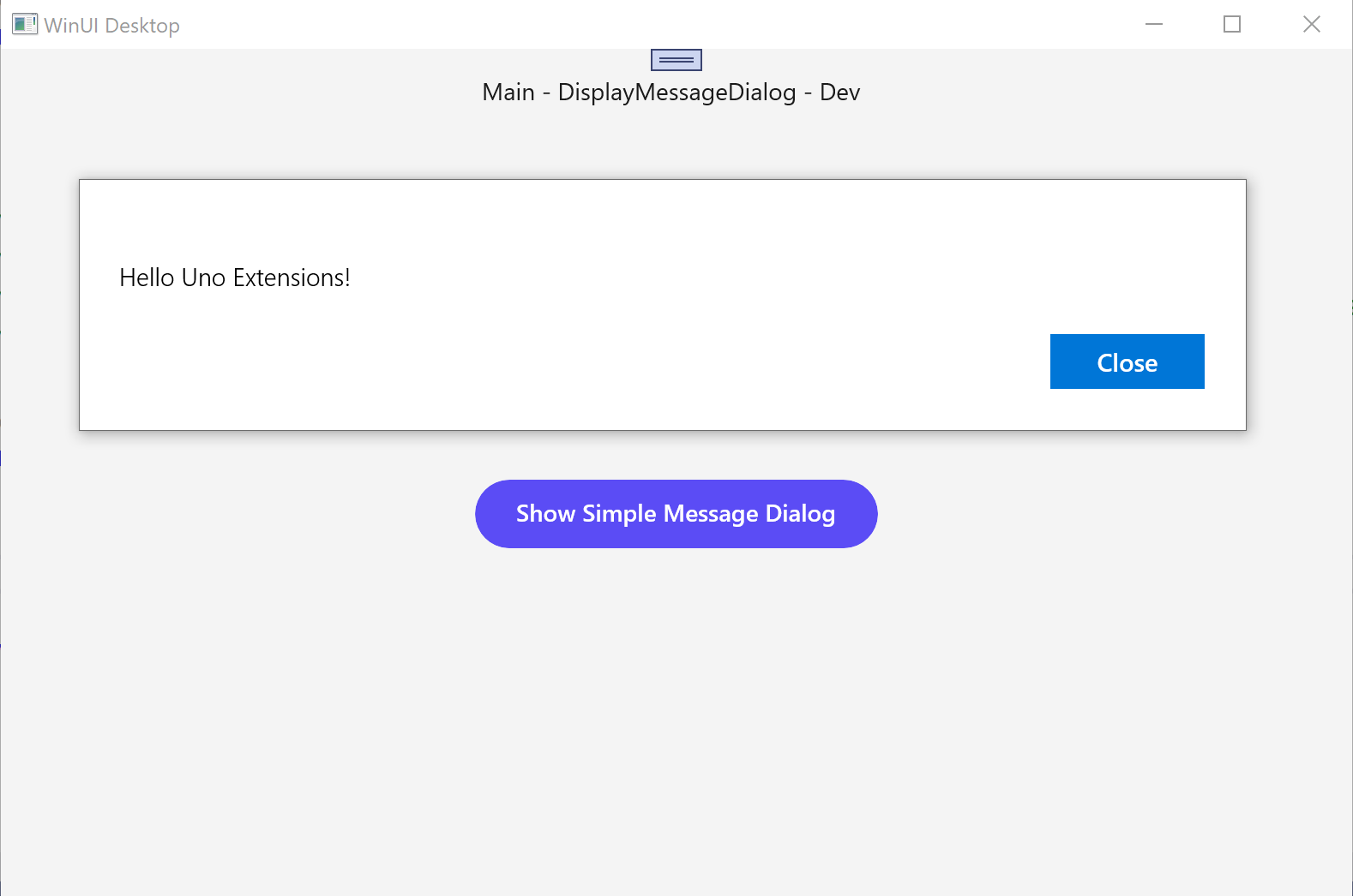 HowTo Display a Message Dialog