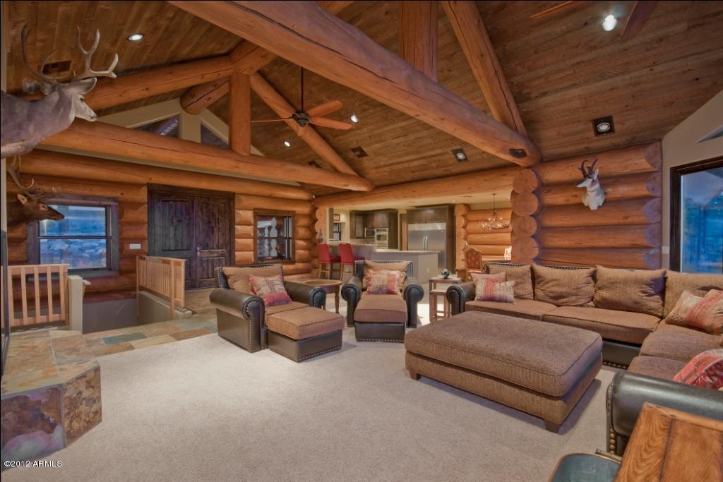 Great Room Williams AZ log cabin North Scottsdale Cave Creek Carefree