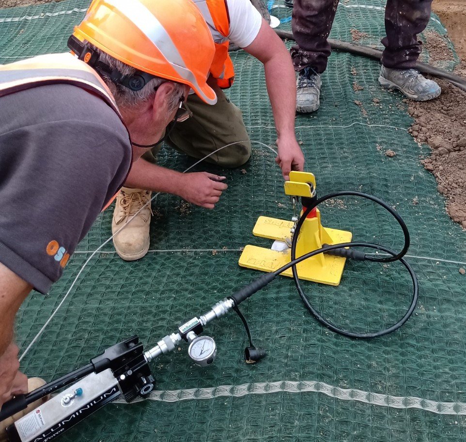 Platipus ARGS ground anchors against wind & rainwater erosion