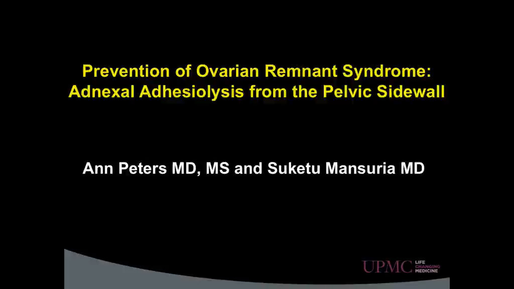 Prevention of ovarian remnant syndrome Adnexal