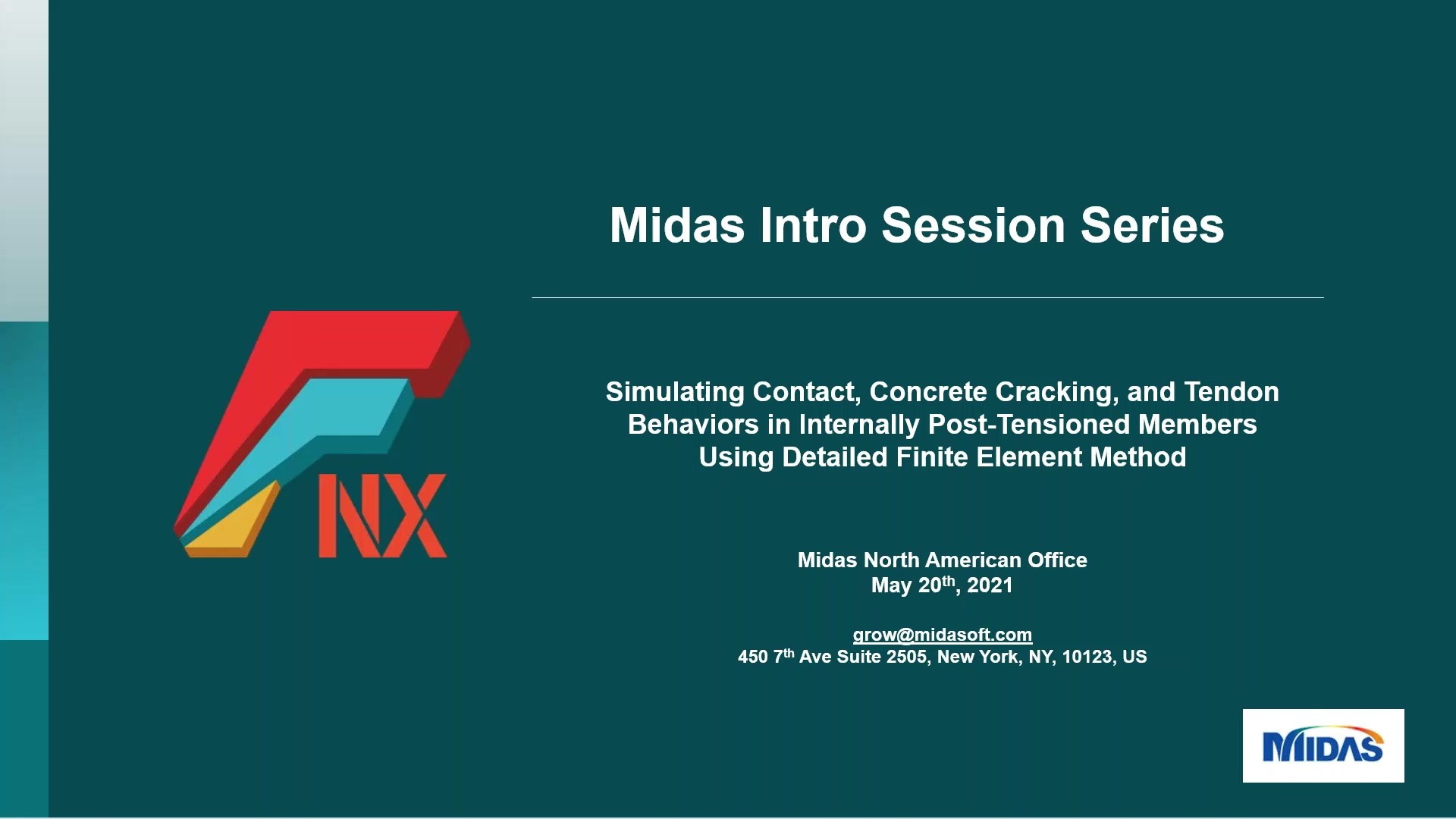 Midas FEA NX Simulating Contact, Concrete Cracking, and Tendon