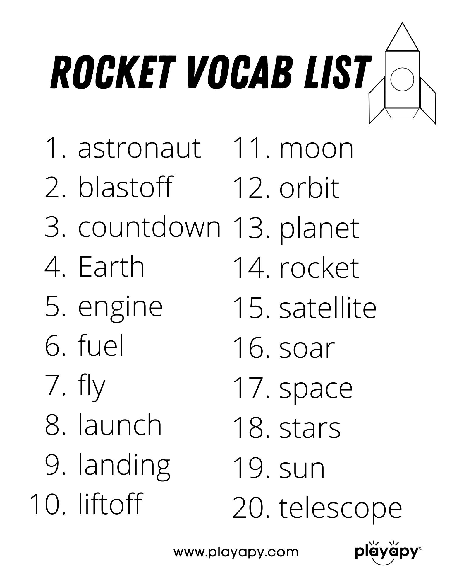 Rocket Activity Pack Playapy Playful Solutions. Powerful Results.