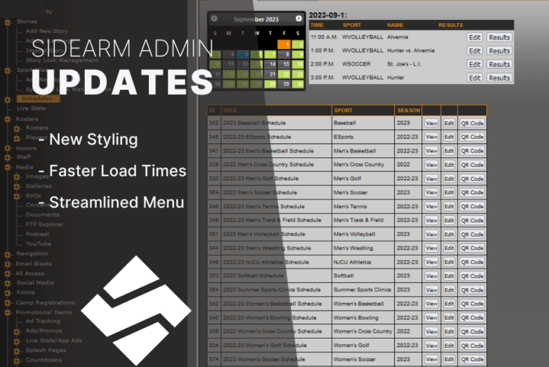 Updates to the SIDEARM Admin The Playbook SIDEARM Sports