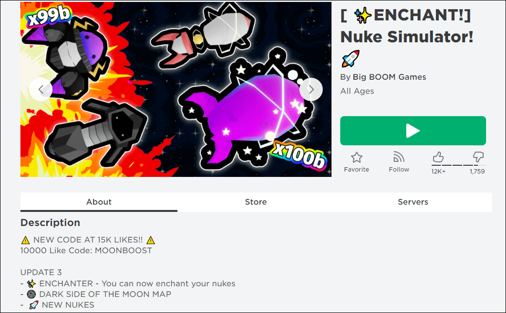 All Nuke Simulator Codes(Roblox) Tested January 2023 Player Assist