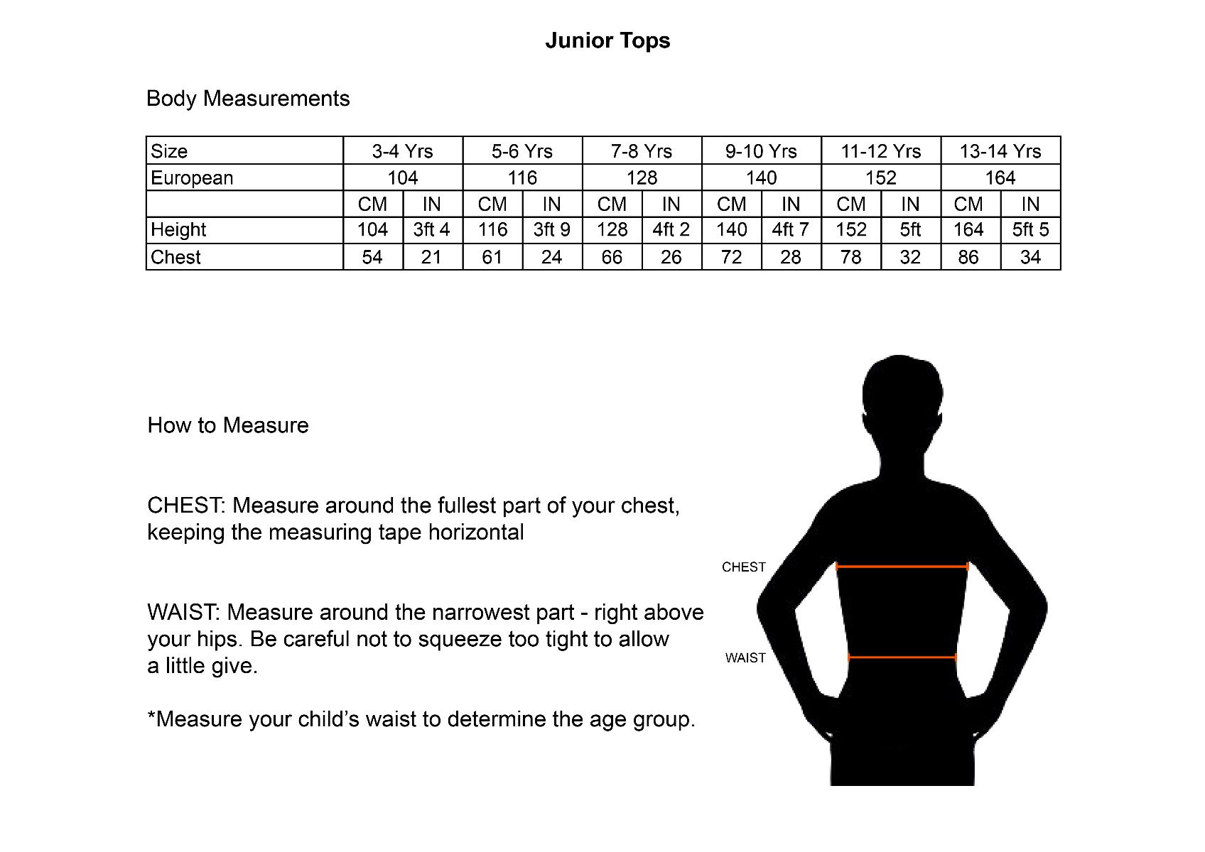 PlayerLayer - Junior Size Guide