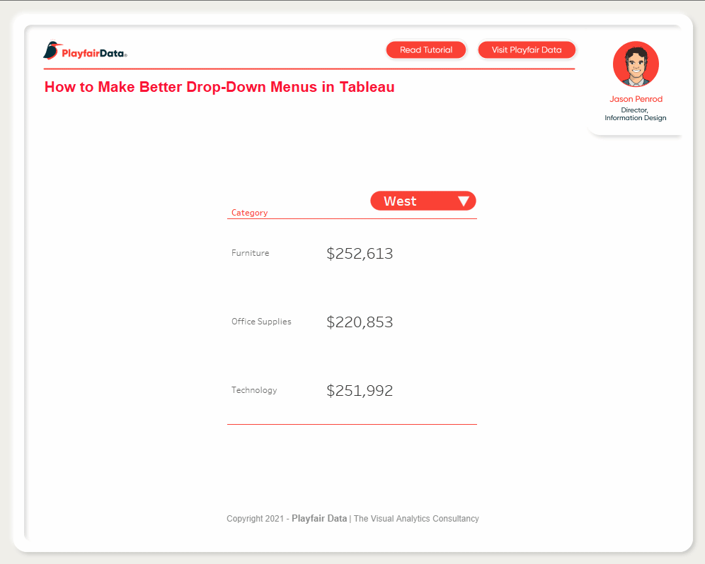 How to Make Better DropDown Menus in Tableau