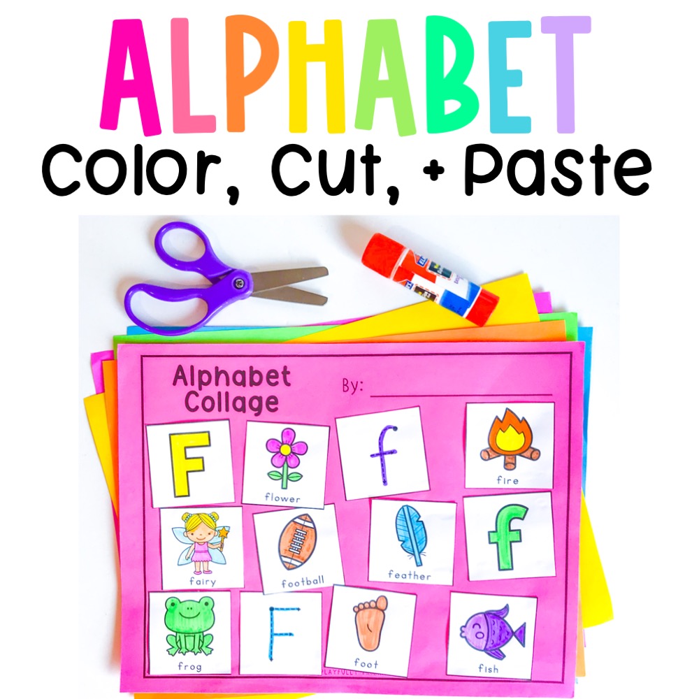 Alphabet Cut and Paste Worksheets - Playfully Primary