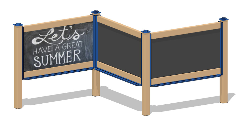 OUTDOOR CHALKBOARD TRIPLE PORTABLE Florida Playgrounds and Shade, Inc.