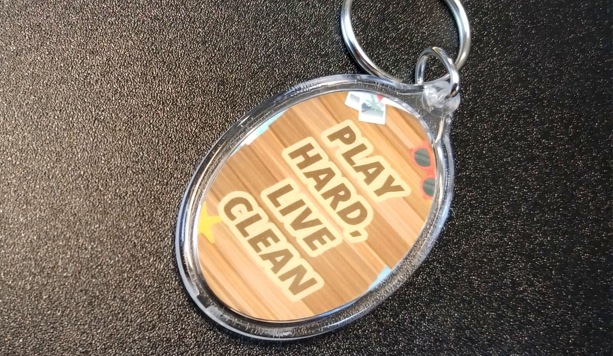 PHLC Keychain Play Hard, Live Clean