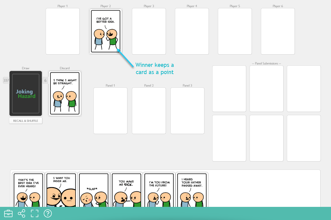 Multiplayer Joking Hazard™ online PlayingCards.io