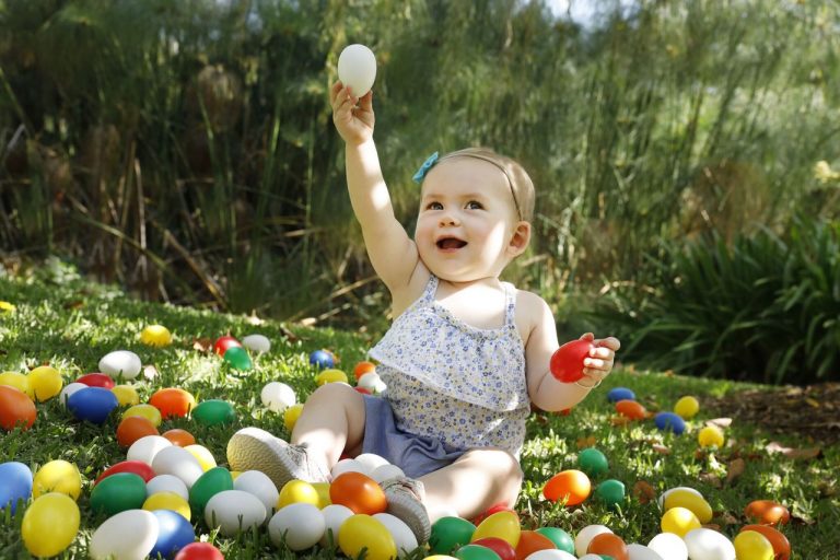 Giant Easter Egg Hunt at Hunter Valley Gardens Playing in Puddles