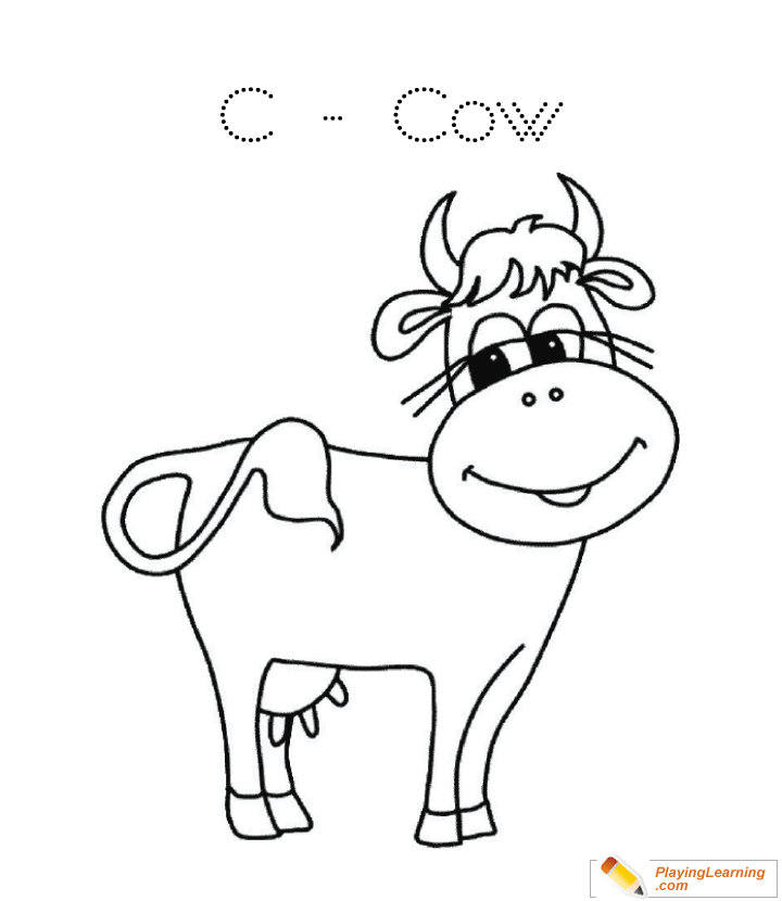 C Is For Cow Coloring Page 03 | Free C Is For Cow Coloring Page