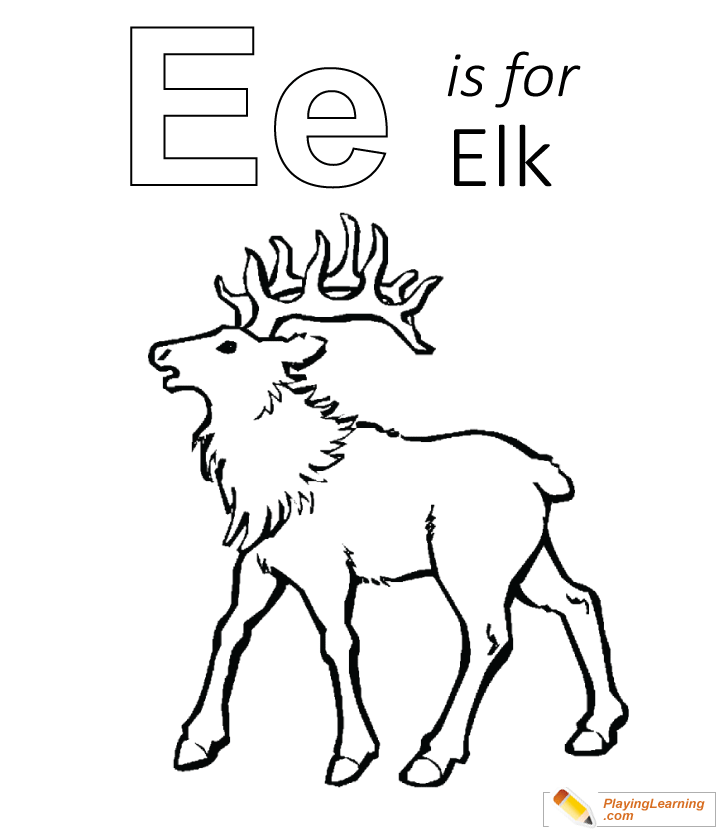 E Is For Elk Coloring Page Free E Is For Elk Coloring Page