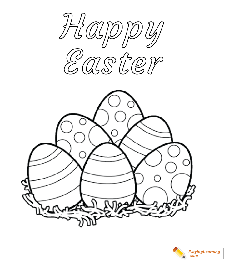 Easter Eggs Coloring Page 02 Free Easter Eggs Coloring Page