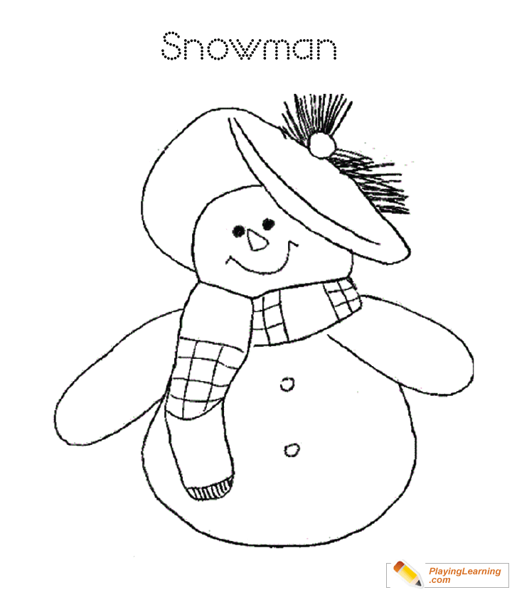 Easy Snowman Coloring Page 23 Free Easy Snowman Coloring Page