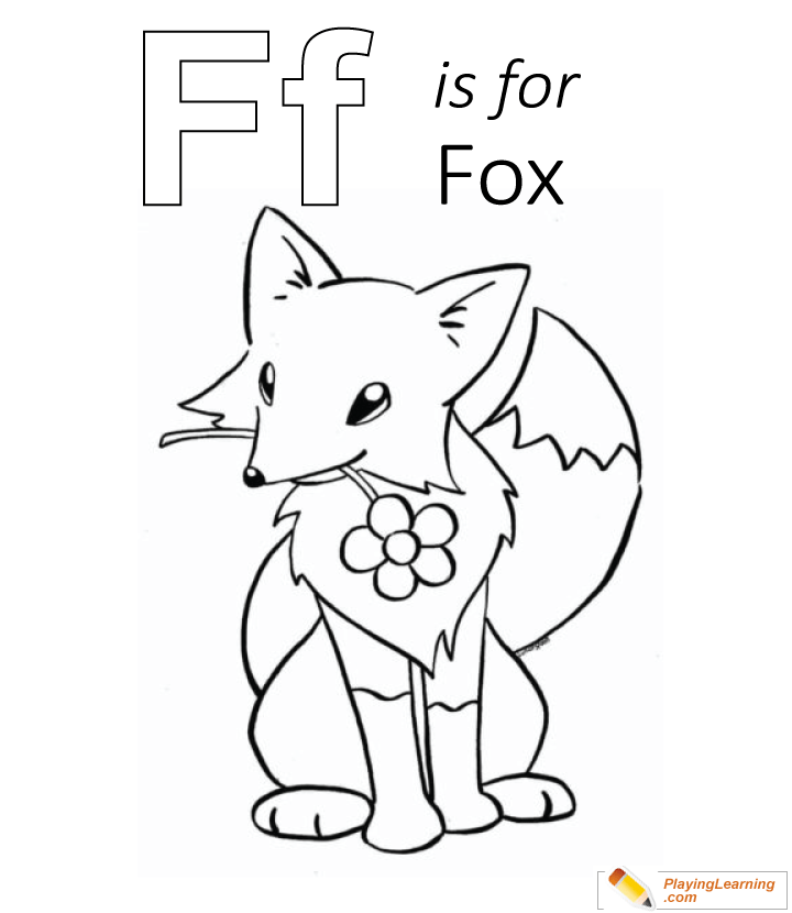 F Is For Fox Coloring Page 02 | Free F Is For Fox Coloring Page