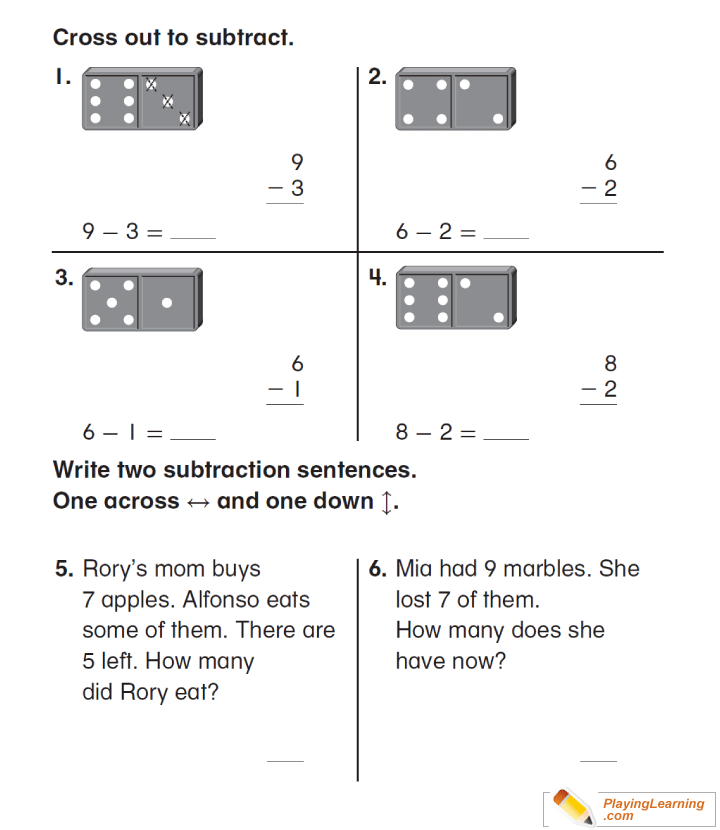 First Grade Subtraction Math Worksheet 07 | Free First Grade