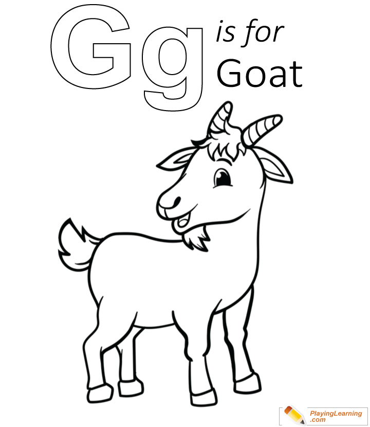 G Is For Goat Coloring Page 03 Free G Is For Goat Coloring Page