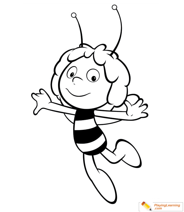 Maya The Bee Coloring Page 04 Free Maya The Bee Coloring Page