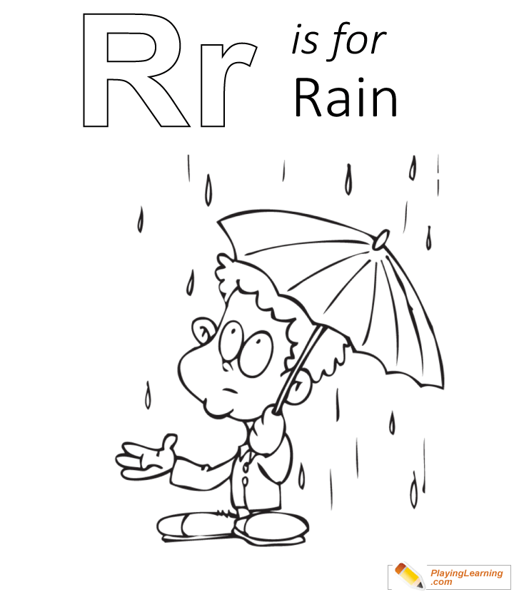 R Is For Rain Coloring Page 2001 | Free R Is For Rain Coloring Page