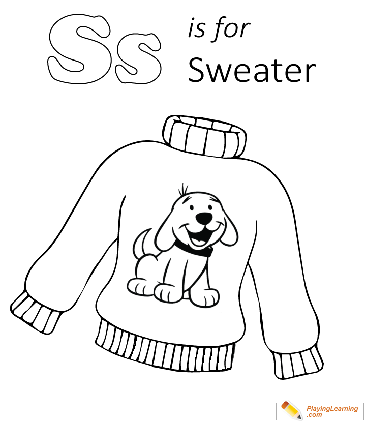 Warm Clothes Sweater Coloring 04 Free Warm Clothes Sweater Coloring