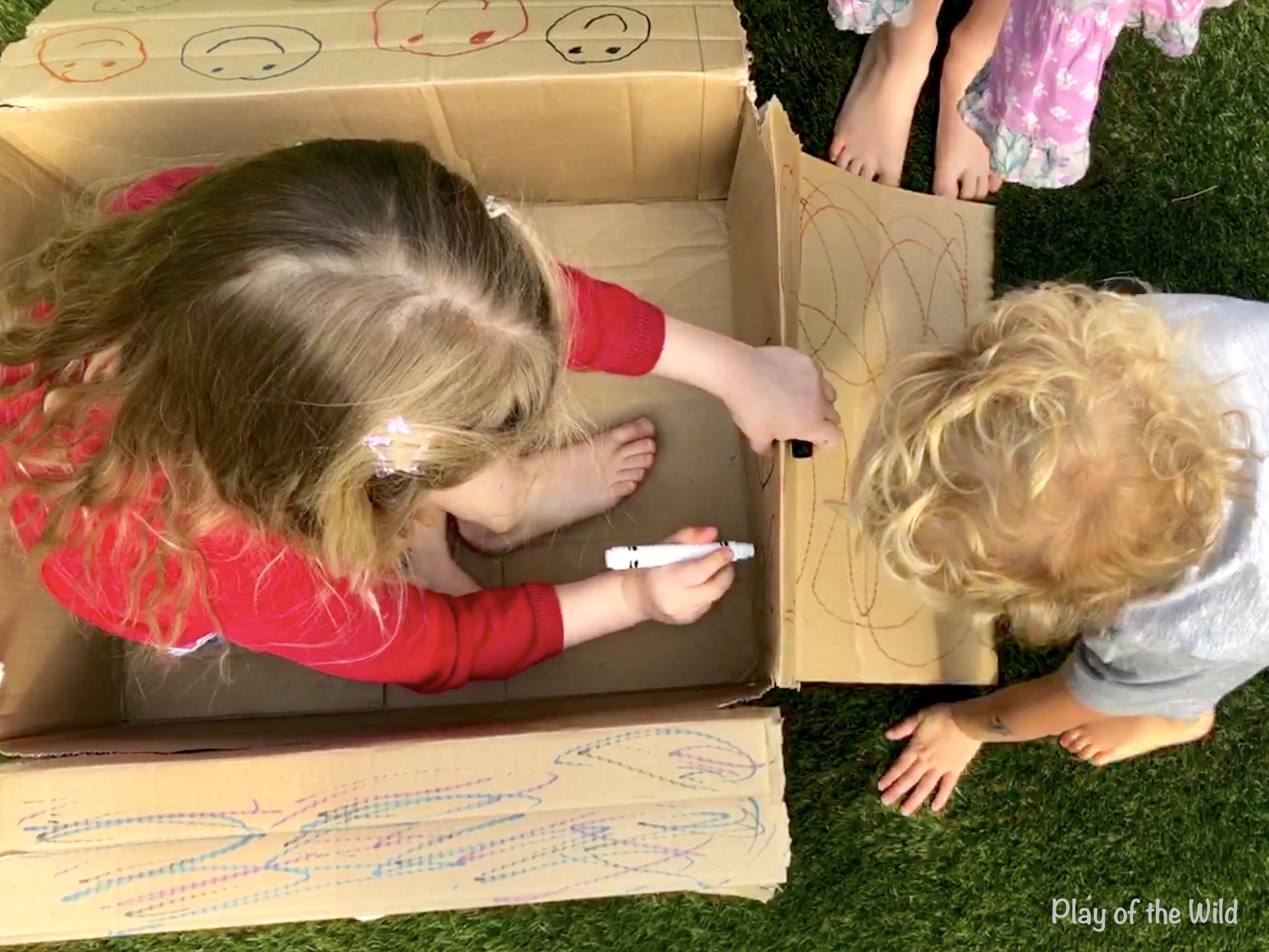 Pre-writing Activities for Preschoolers & Kindergarten & toddlers. Pre writing activity for toddlers. mark making on boxes