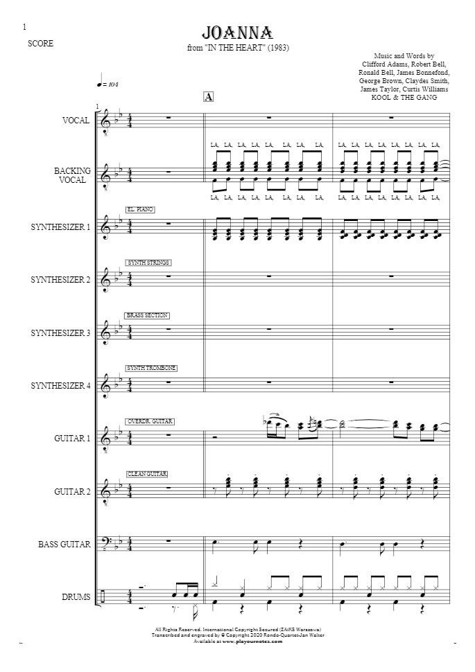 Joanna Partitur PlayYourNotes
