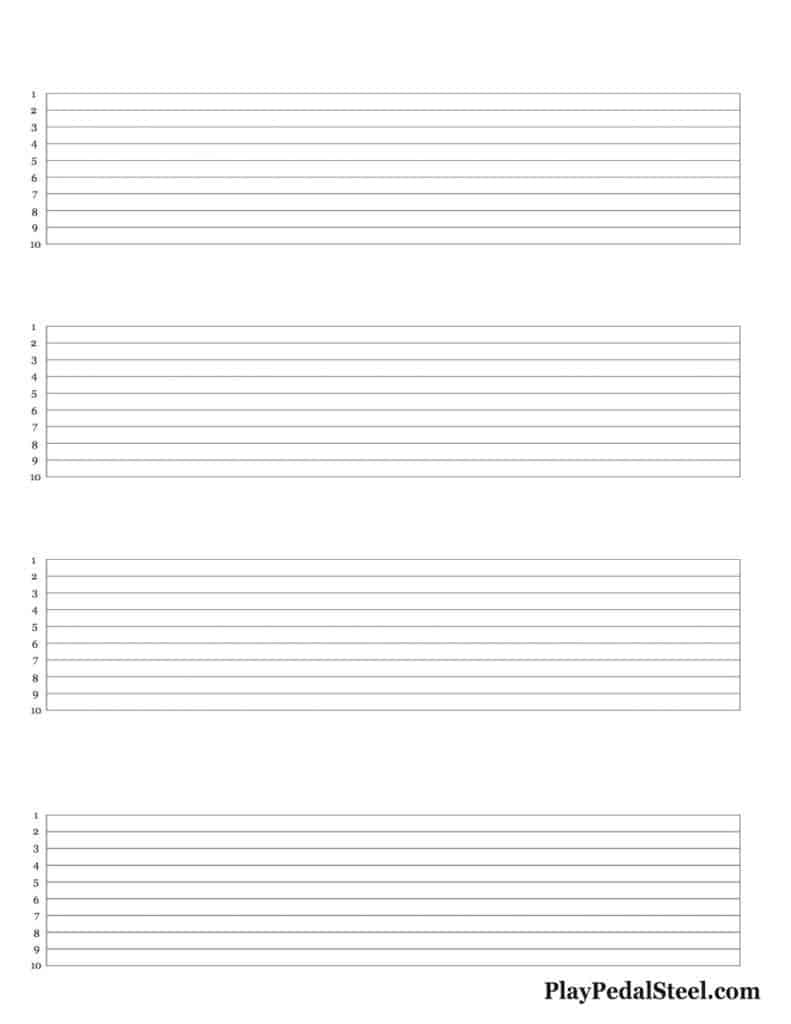 Pedal Steel Tab Sheets