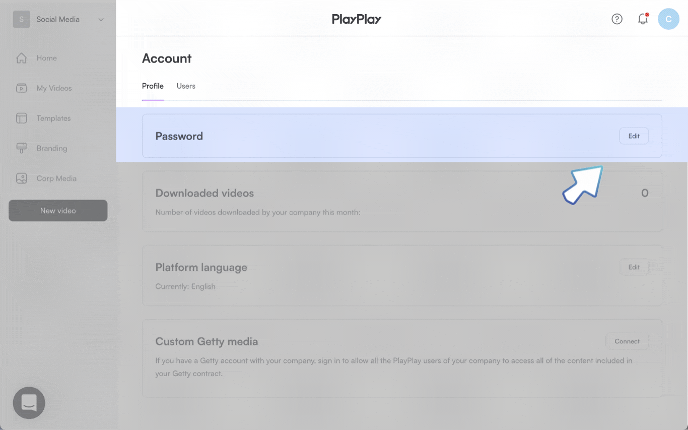 How do I change my password? PlayPlay