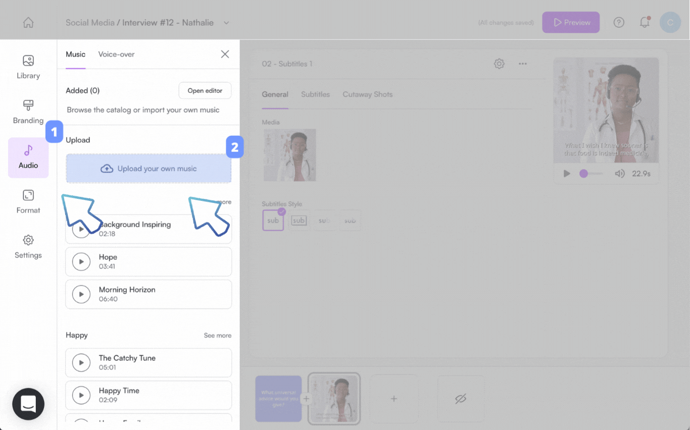 How do I add a song to my PlayPlay video? PlayPlay