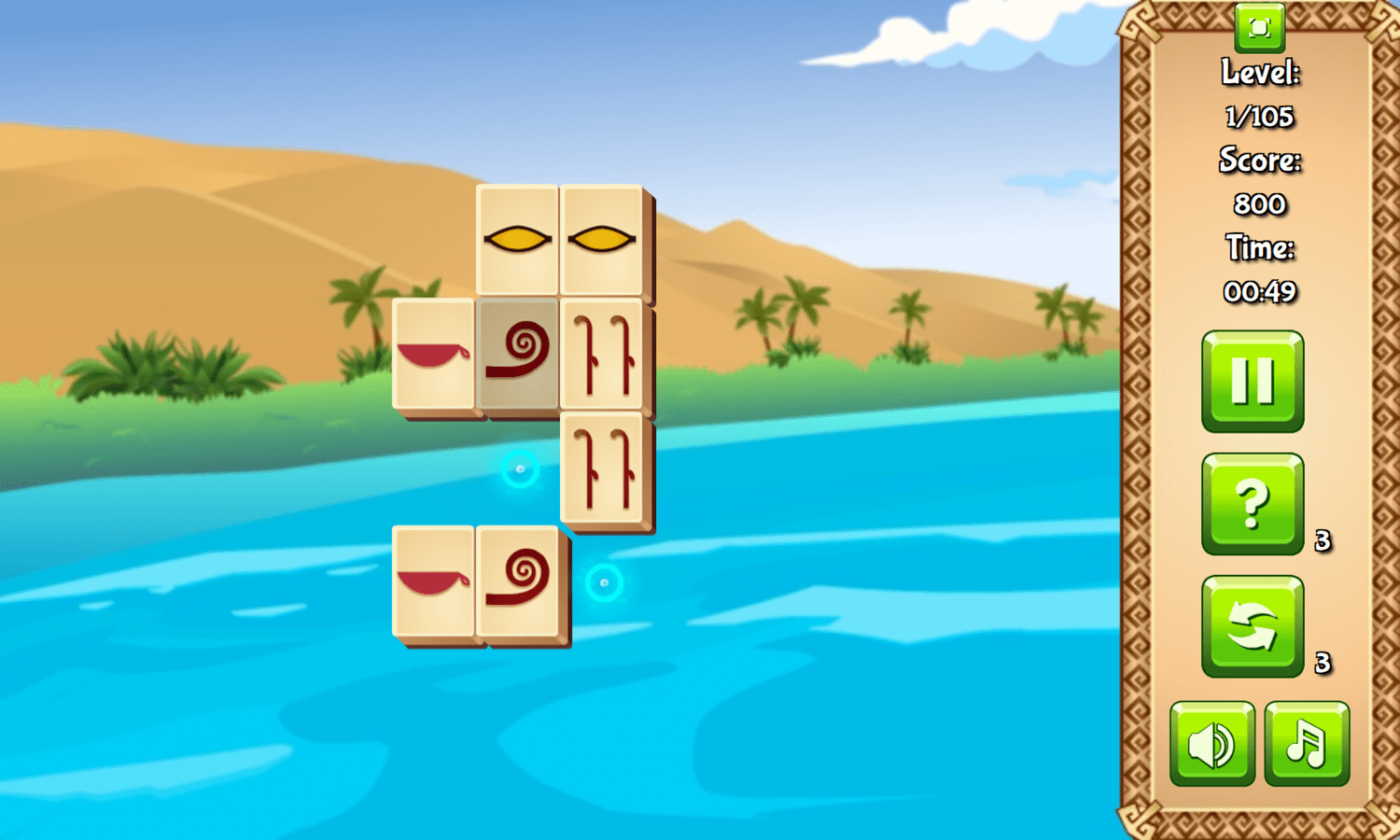 🕹️ Play Ancient Egypt Mahjong Game Free Online Hieroglyph Mahjong
