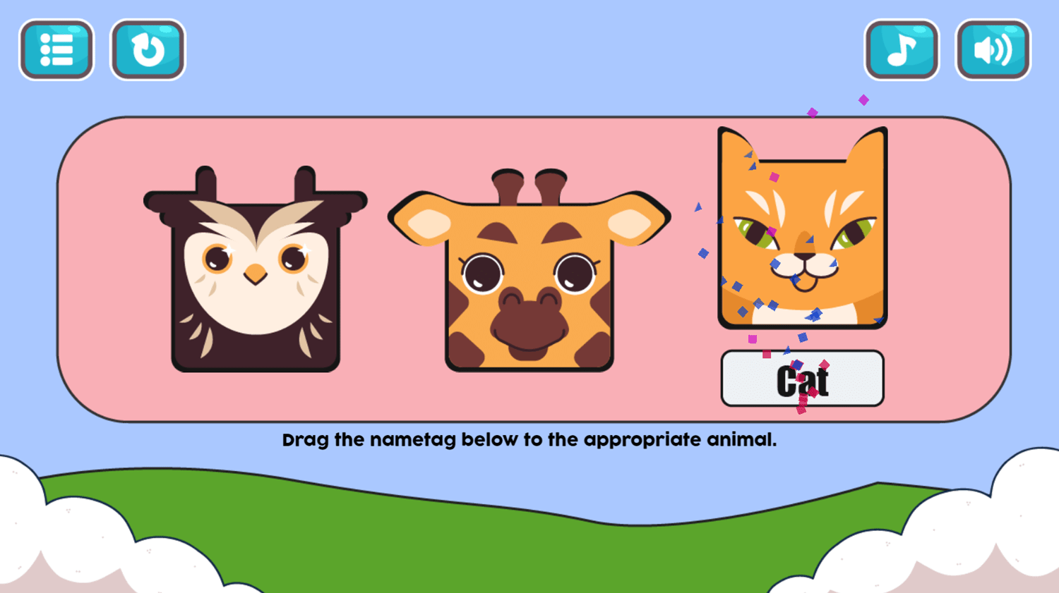 🕹️ Play Animal Game Free Online Animal Words Learning Video Game for
