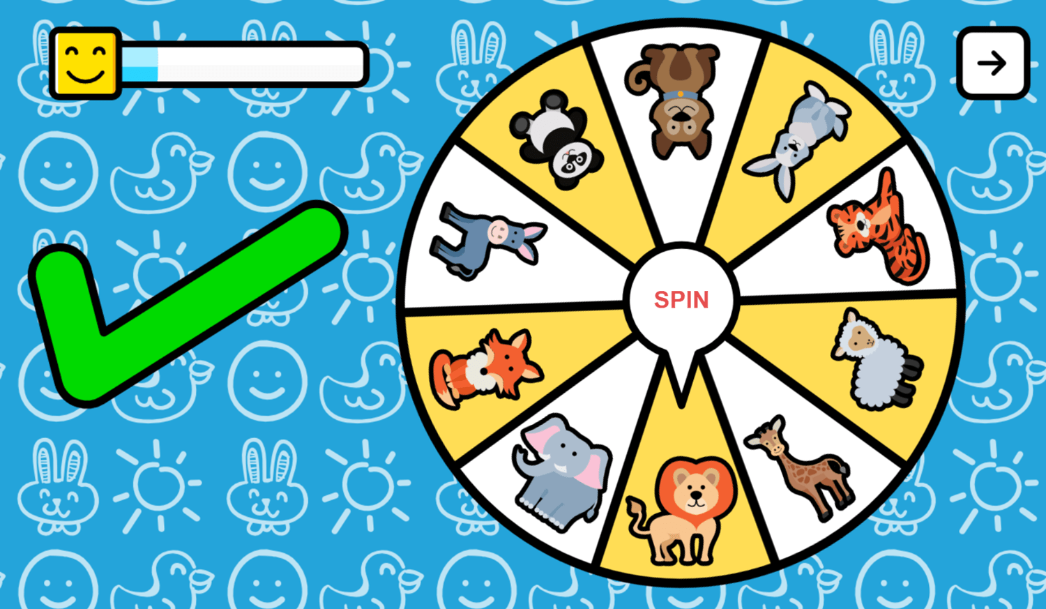 🕹️ Play Animals Wheel Game Free Online Animal Species Word Learning
