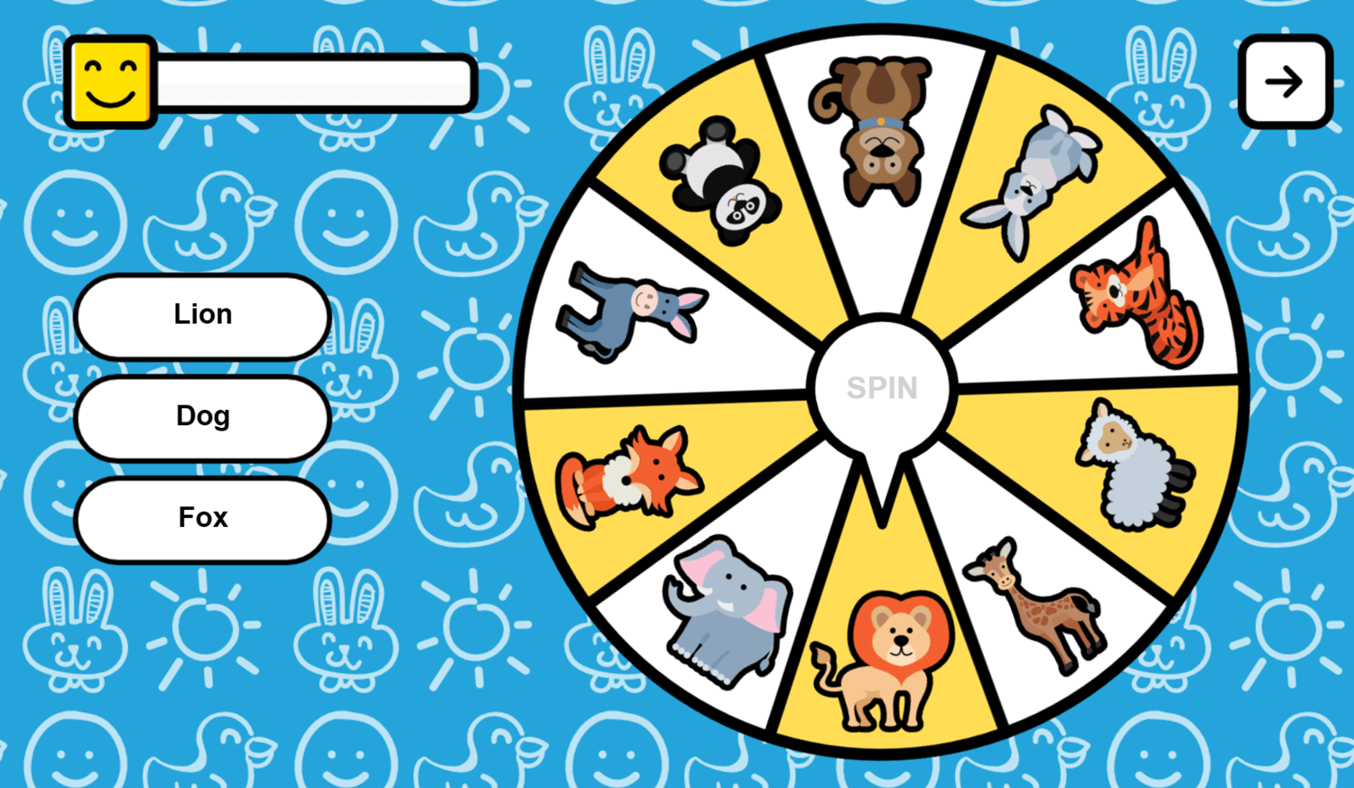 🕹️ Play Animals Wheel Game Free Online Animal Species Word Learning