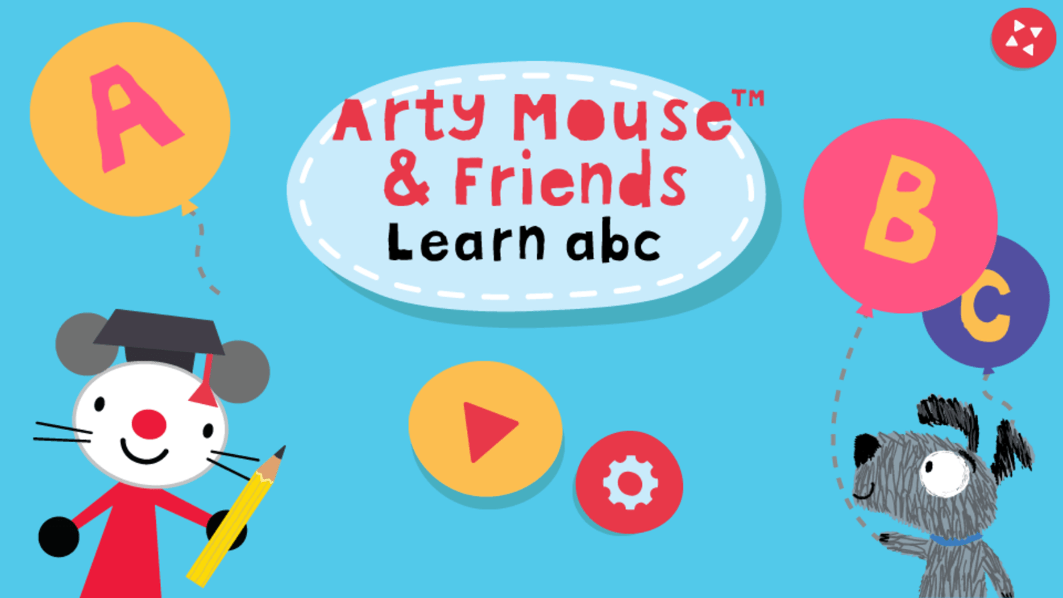 🕹️ Play Arty Mouse & Friends Learn ABC Game Free Online Alphabet Letter Drawing Video Game for Kids
