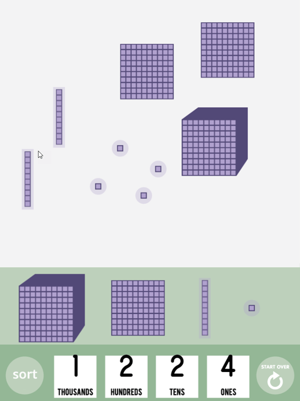 🕹️ Play Base Ten Game: Free Online Number Blocks Place Value Video Game