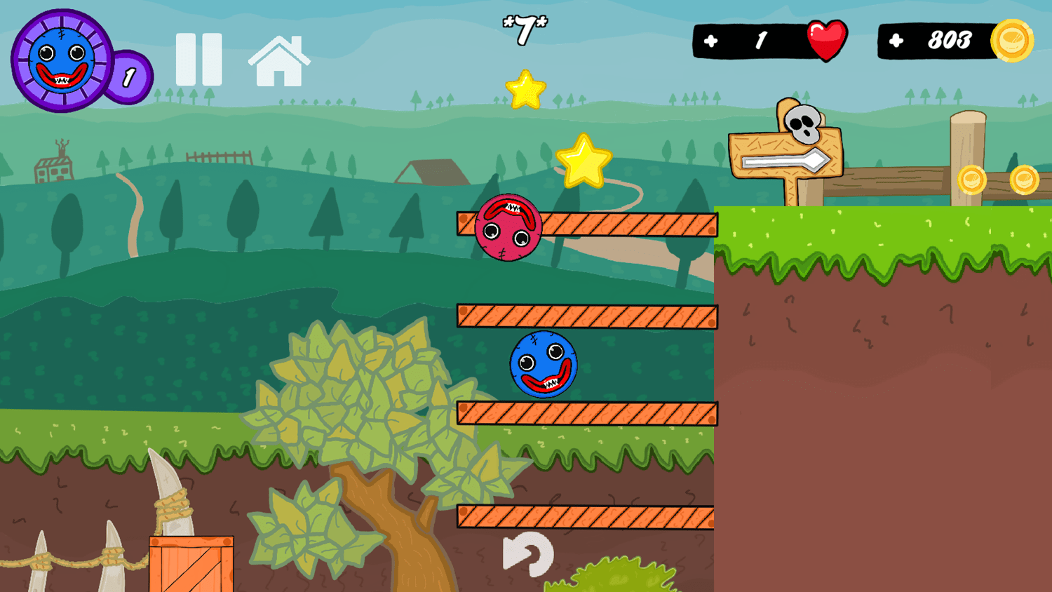 🕹️ Play Blue and Red Ball Game Free Online Rolling Balls 2Player