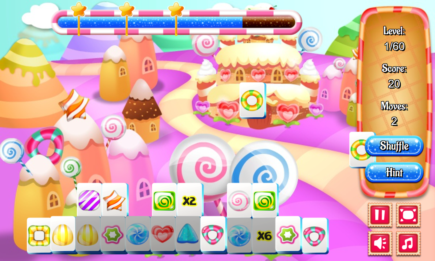 🕹️ Play Candyland Mahjong Game Free Online Candy Themed Mahjong Slide