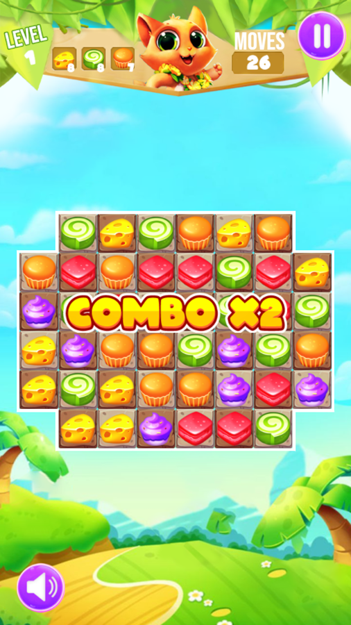 🕹️ Play Cat Match 3 Game Free Online Connect 3 in a Row Video Game for