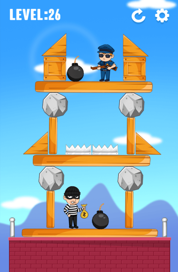 🕹️ Play Catch The Thief Game Free Online Cops & Robbers Physics Level Destruction Video Game