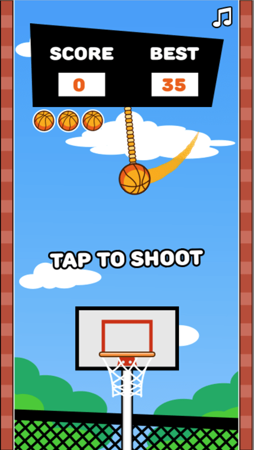 🕹️ Play Dunk Fall Game Free Online Basketball on a Rope Shooting Video