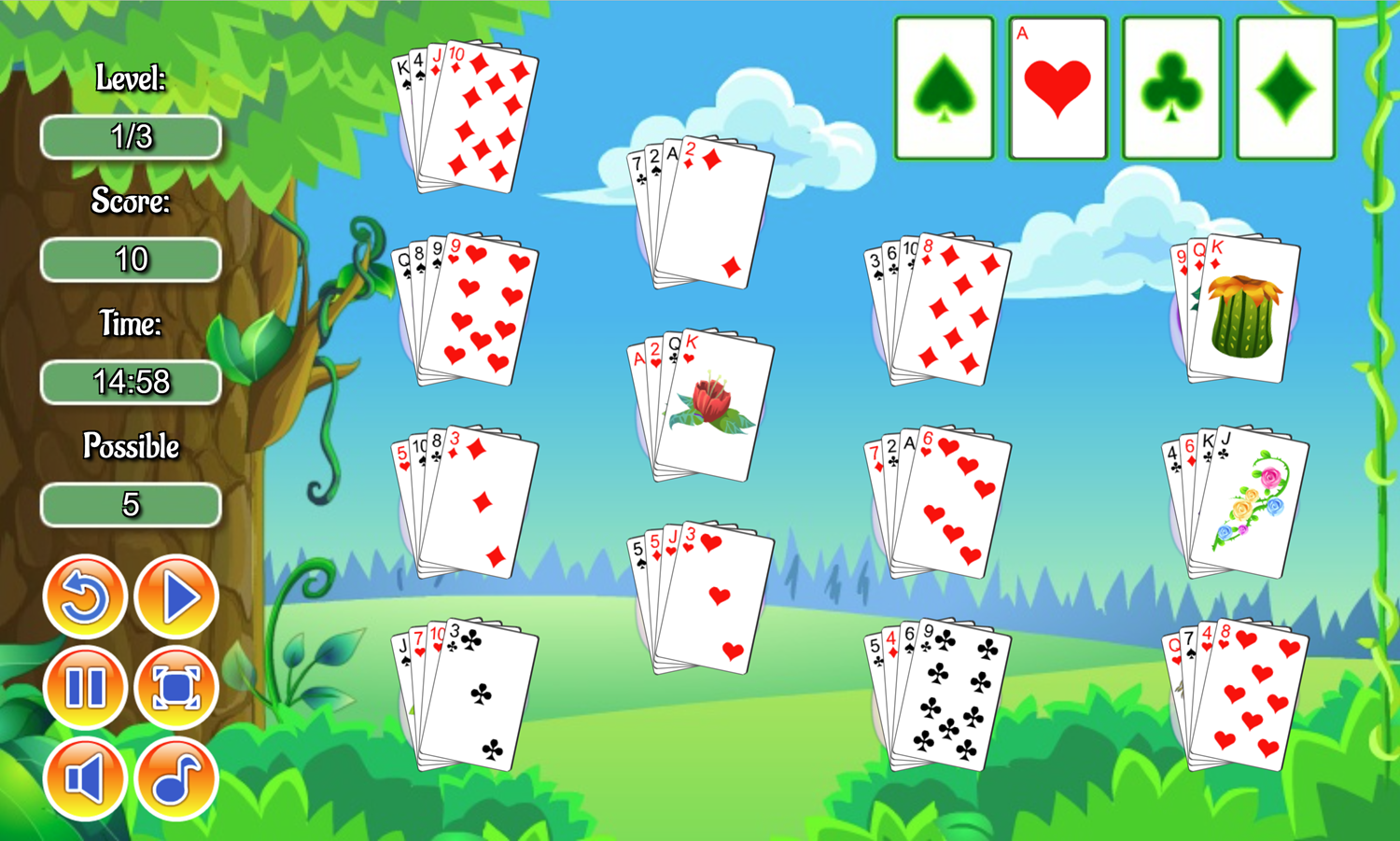 🕹️ Play Flower Solitaire Game Free Online Floral Klondike Solitaire