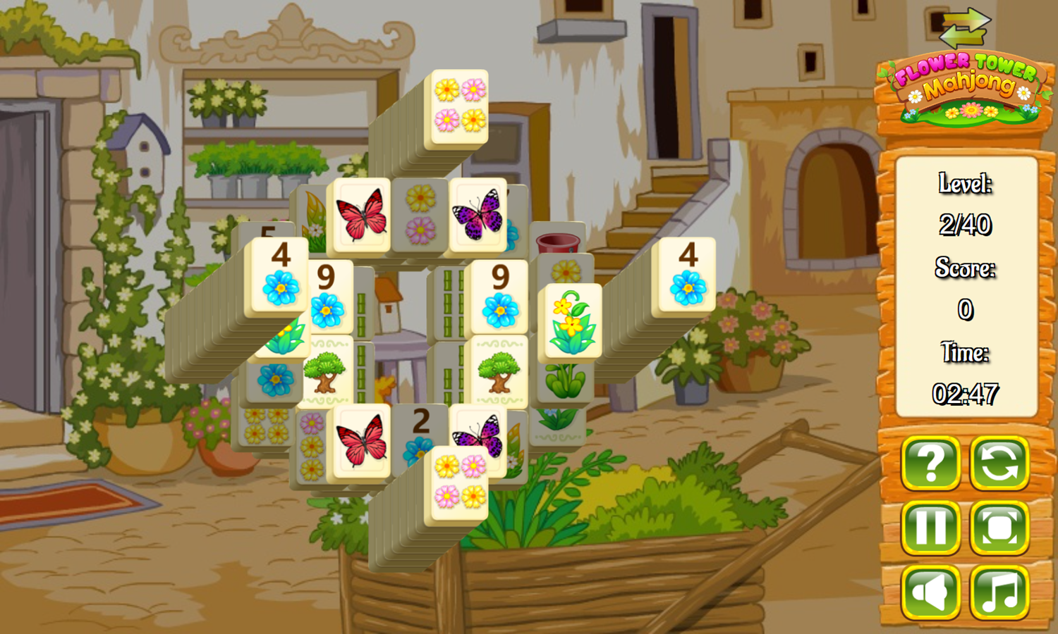 🕹️ Play Flower Tower Mahjong Game Free Online Floral Mahjong Tower