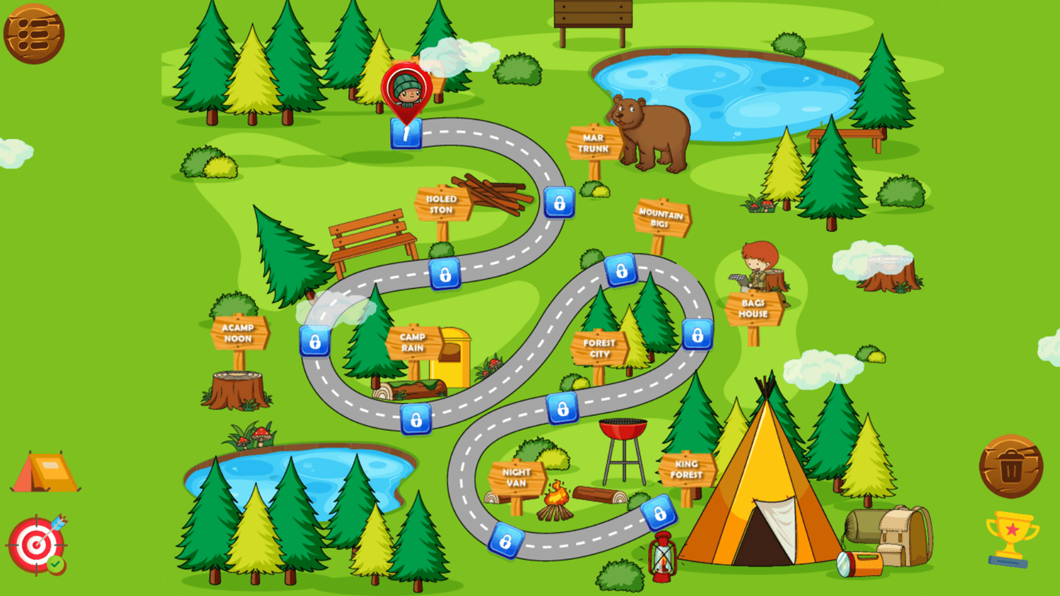 🕹️ Play Forest Camp Adventure Game Free Online Red Light Green Light