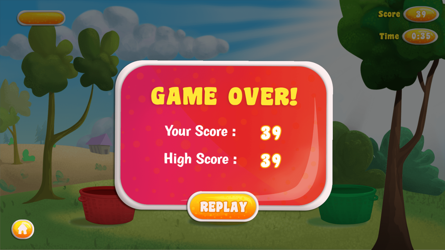 🕹️ Play Fruity Baskets Game Free Online Fruit Color Matching Video