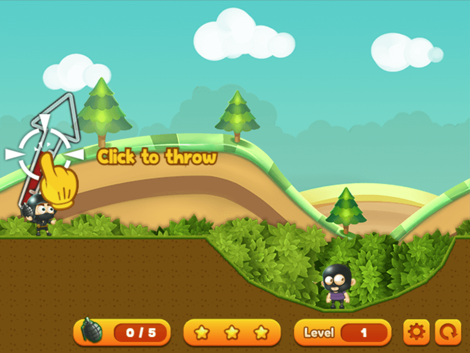 🕹️ Play Grenade Toss Game Free Online Grenade Throwing Physics Video Game for Kids & Adults