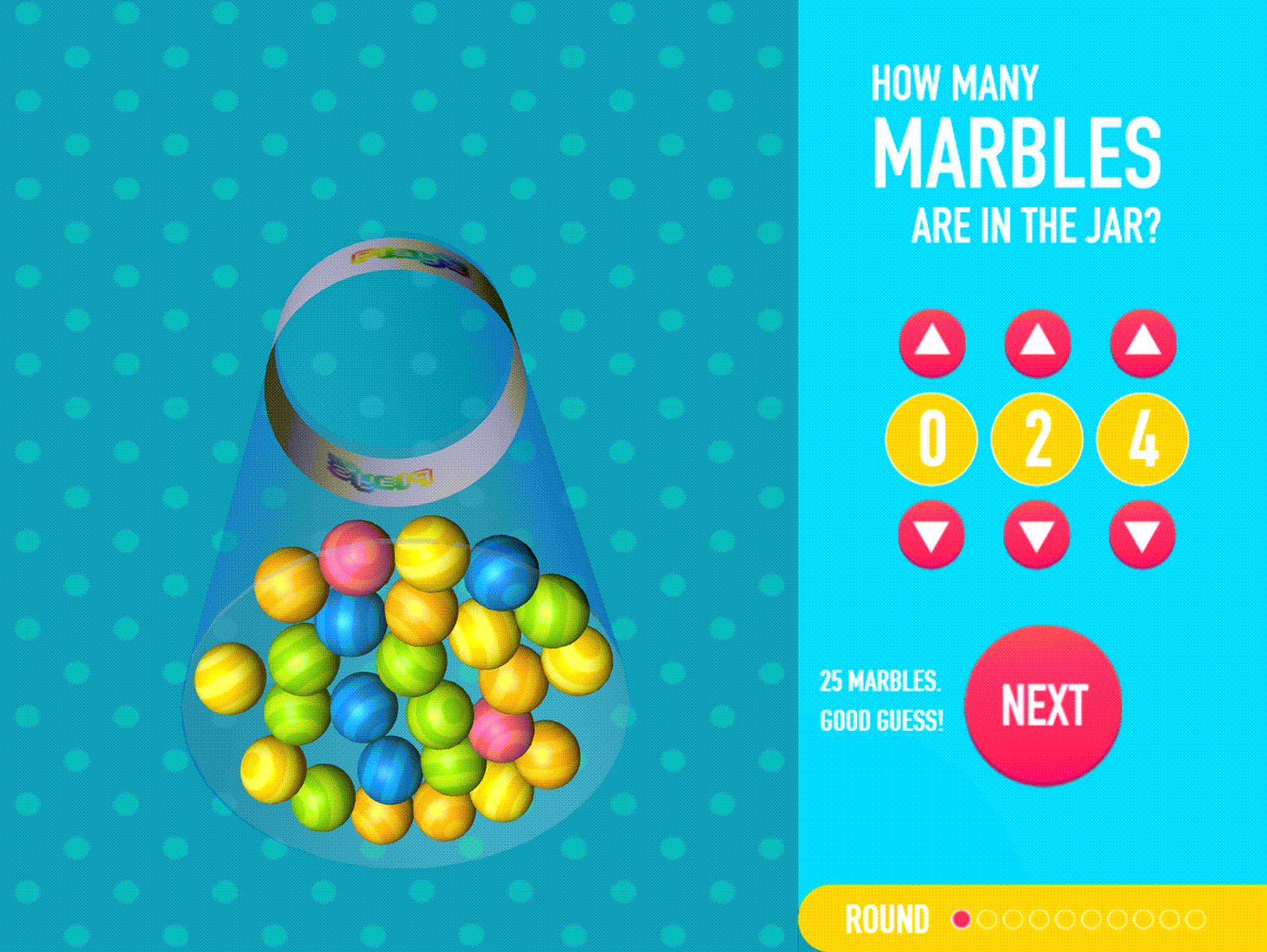 🕹️ Play How Many Marbles Game Number Guessing & Estimating Video Game