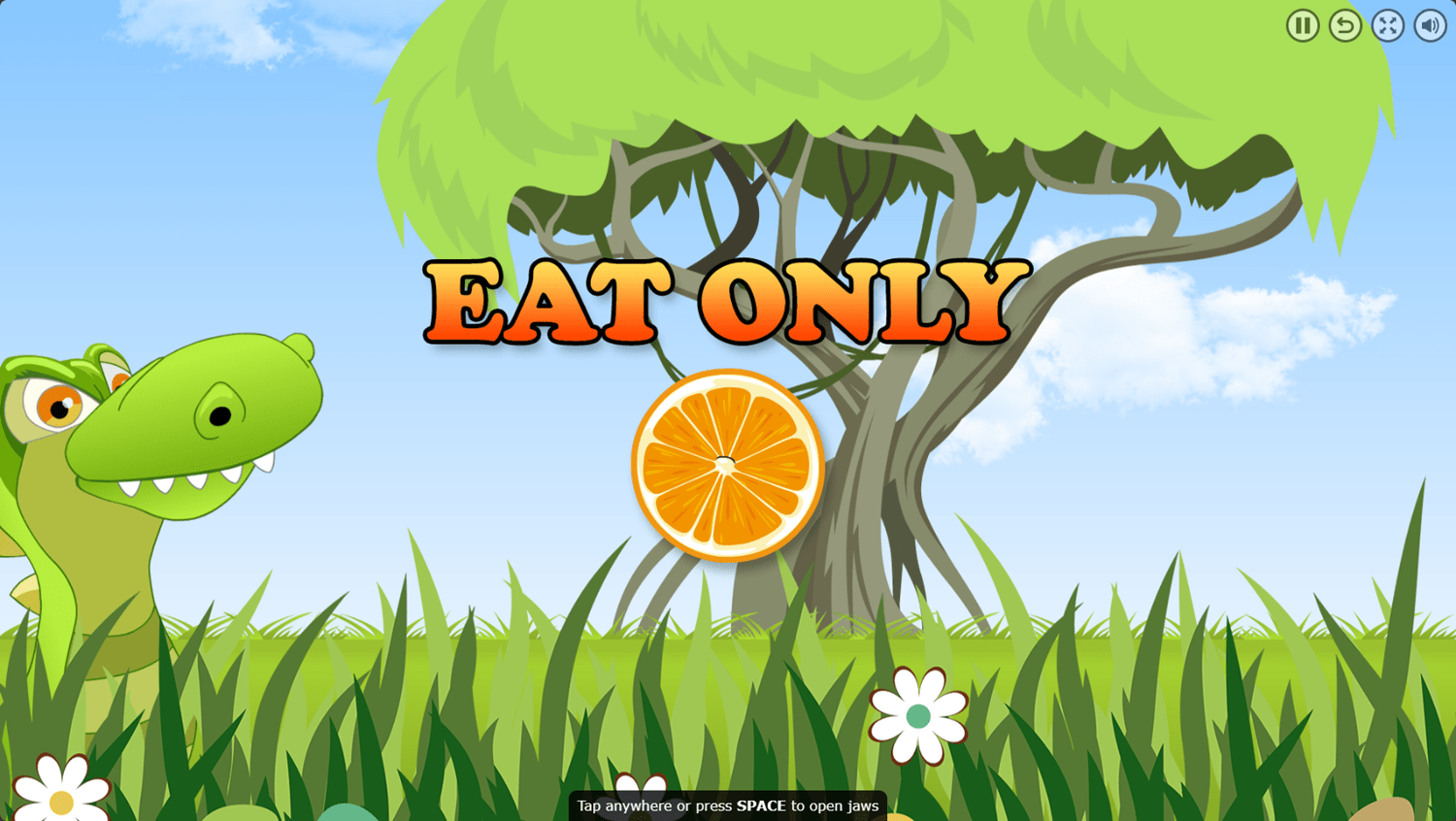 🕹️ Play Jaws Game Free Dinosaur Jaws Open & Close Fruit Eating Video Game for Kids & Adults