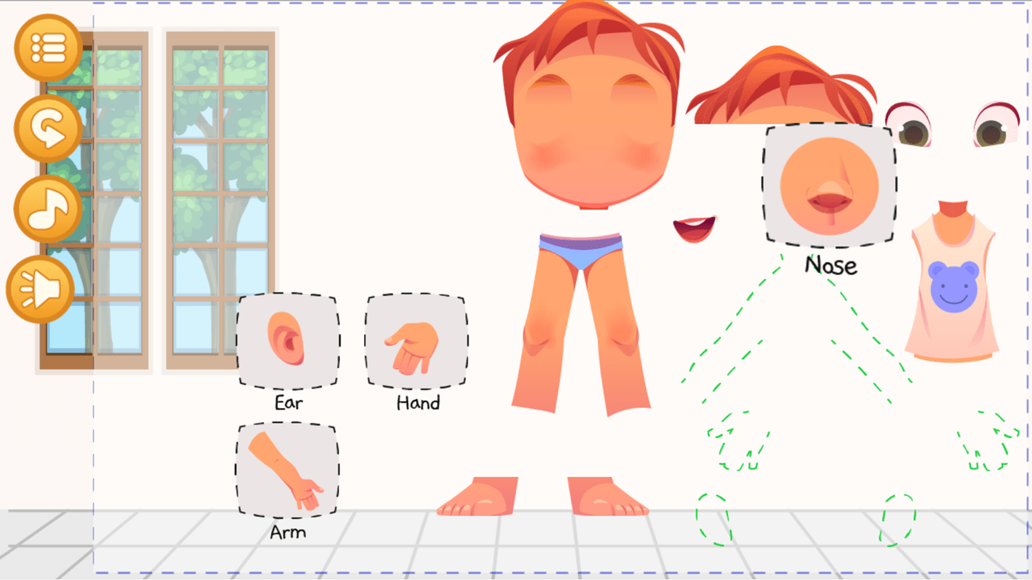 🕹️ Play Learn Body Game Free Online Body Part Words Video Game for Kids