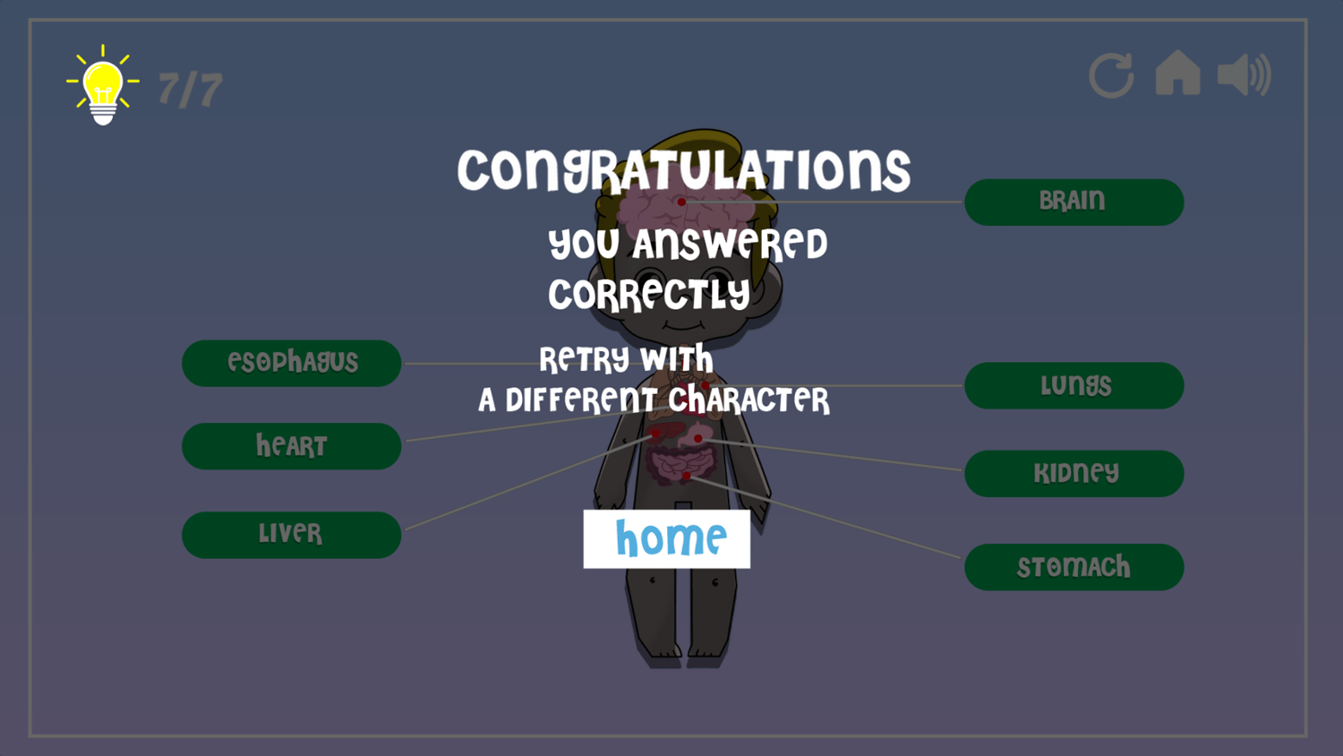 🕹️ Play Learning The Body Game Free Online Human Anatomy Body Parts